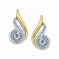 Canadian Diamond Earrings in 10K Two-Tone Gold (0.25 CT. T.W.)